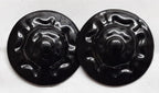 Black Rosettes Insignia British Made Split Pin Vintage Subdued Rose Crown X4