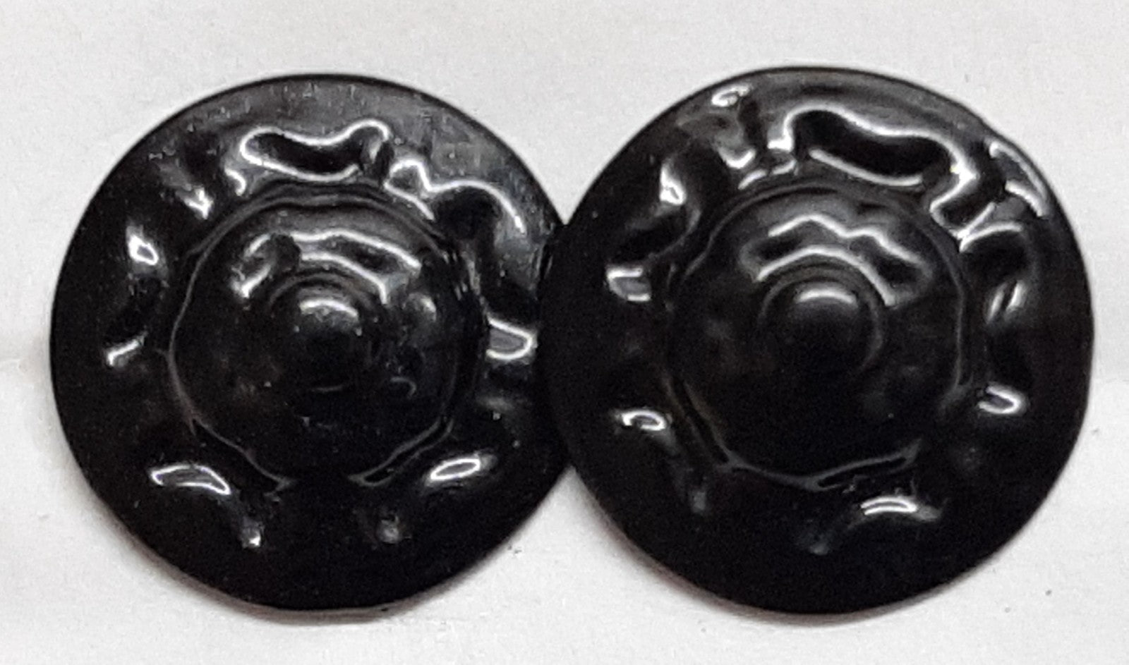 Black Rosettes Insignia British Made Split Pin Vintage Subdued Rose Crown X4