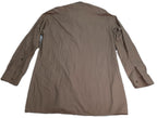 Vintage Dress Shirt Old Pattern Khaki / Brown Long Sleeve With Badges C:41cm