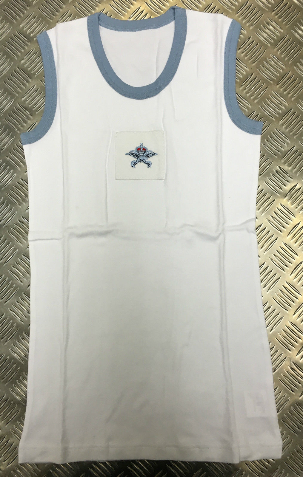 RAF Royal Air Force PTI White Vest With Blue Trim Air Force Training Vest Assorted Sizes