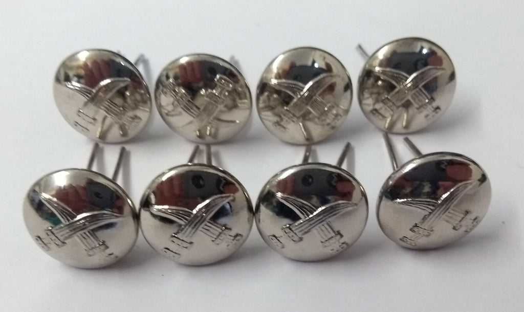Genuine British Made Bahrain Obsolete Insignia Chrome Prong Buttons X8 ASBT234