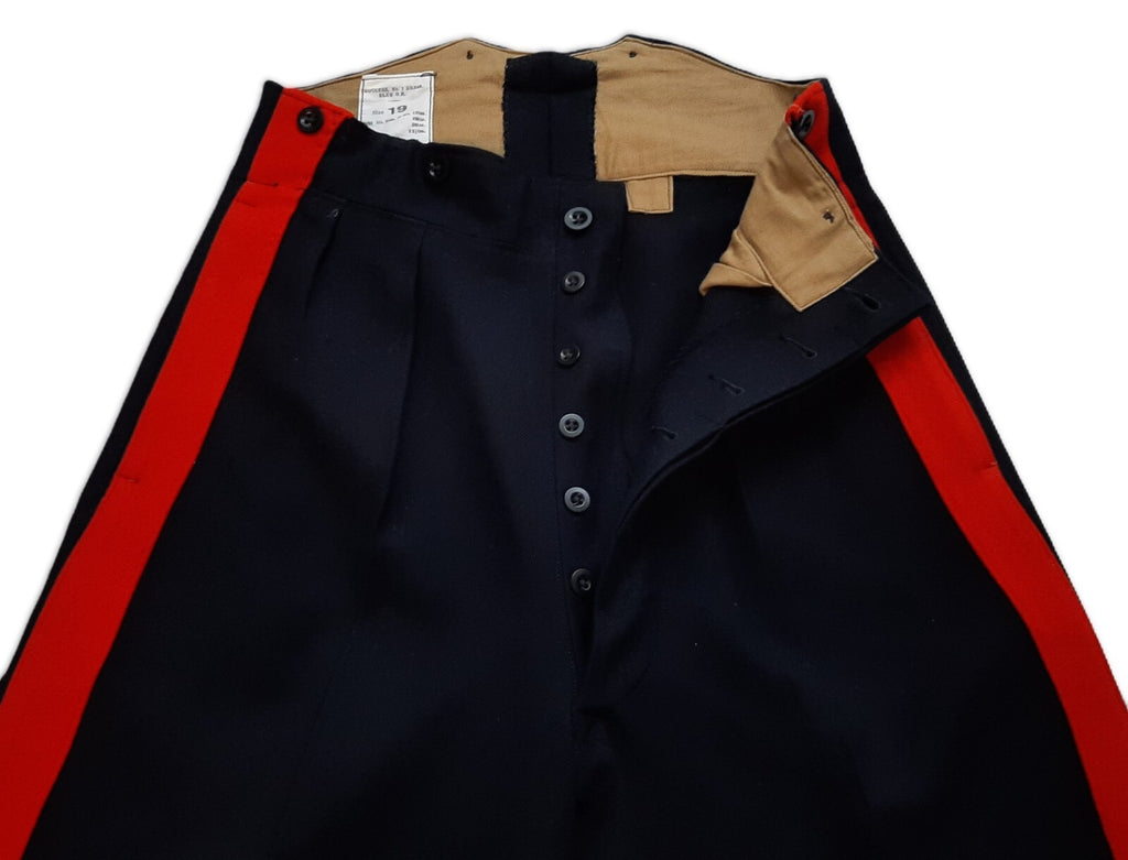 Vintage No1 Trousers 1955 Pattern British Army Red Stripe Blue Other Ranks W32"