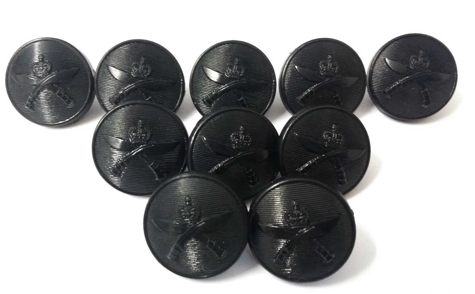 Genuine British Army Queens Gurkha (Rifles) Issue Dress Black Buttons RGR X 10