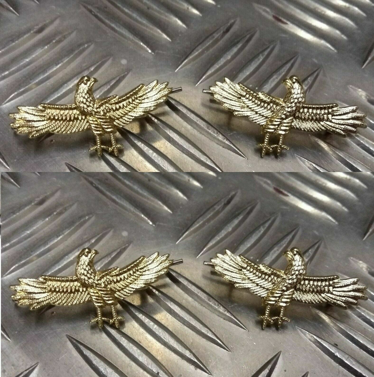 RAF Royal Air Force Soaring Eagle Collar Badges Matching Pairs Metal Badges X2 Pairs MFCD7