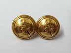 Queens Crown ER II Gold 16.5mm Buttons Made in England Ring Back Fitting X2