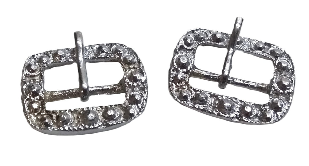High Sheriff Buckle Silver & Diamond Finish 1 Pair of Small Decorative Buckles