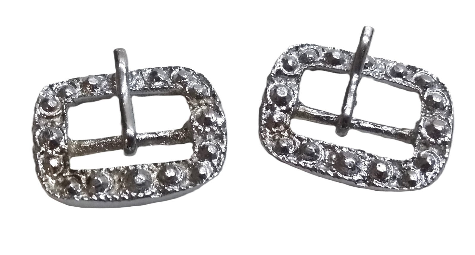 High Sheriff Buckle Silver & Diamond Finish 1 Pair of Small Decorative Buckles