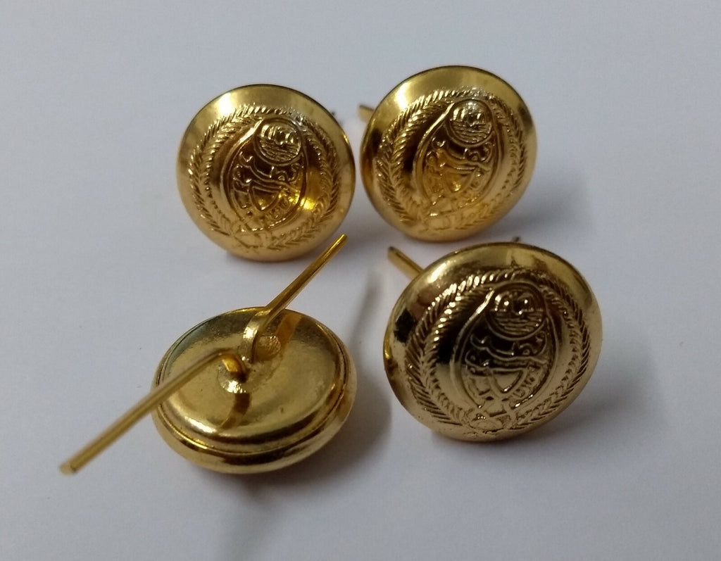 Qatar National Insignia Obsolete Medium Dress Uniform Split Pin Buttons X4