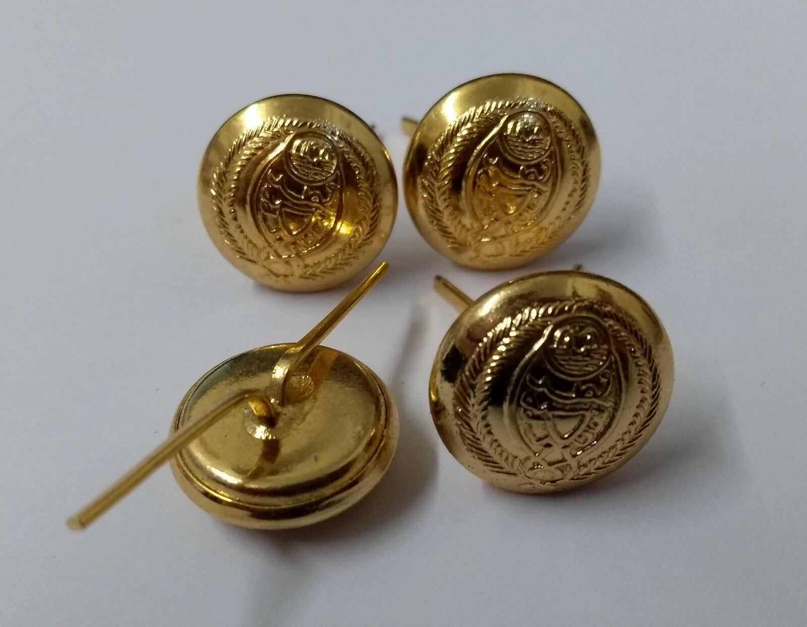 Qatar National Insignia Obsolete Medium Dress Uniform Split Pin Buttons X4