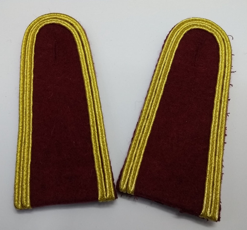 Senior Officer Shoulder Boards Abu Dhabi Obsolete Stock Maroon Melton Gold Braid
