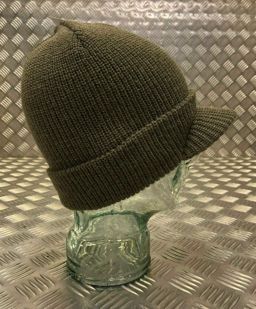 US Green / OD Peak Radar Hat / Peaked Watch Cap 100% Wool- NEW