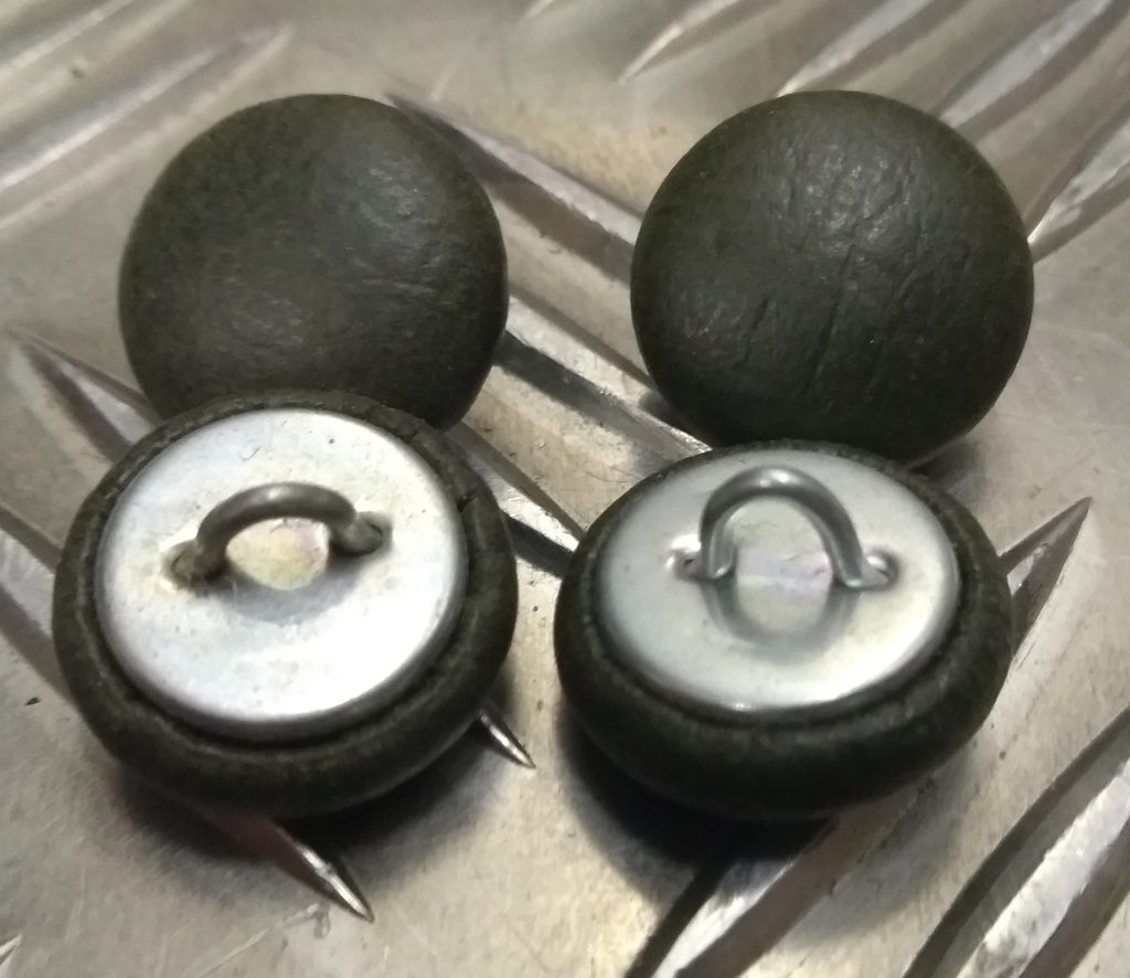 PVC Coated Dome Loop Buttons Green X4 16mm