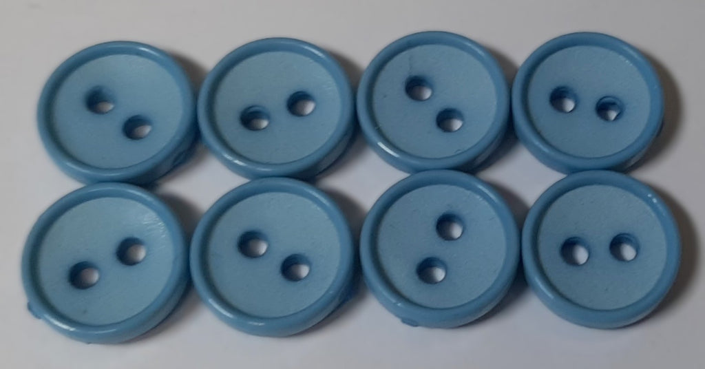 Ex Service Buttons Old Pattern British Made Light Blue 2 Hole Size 11.3mm