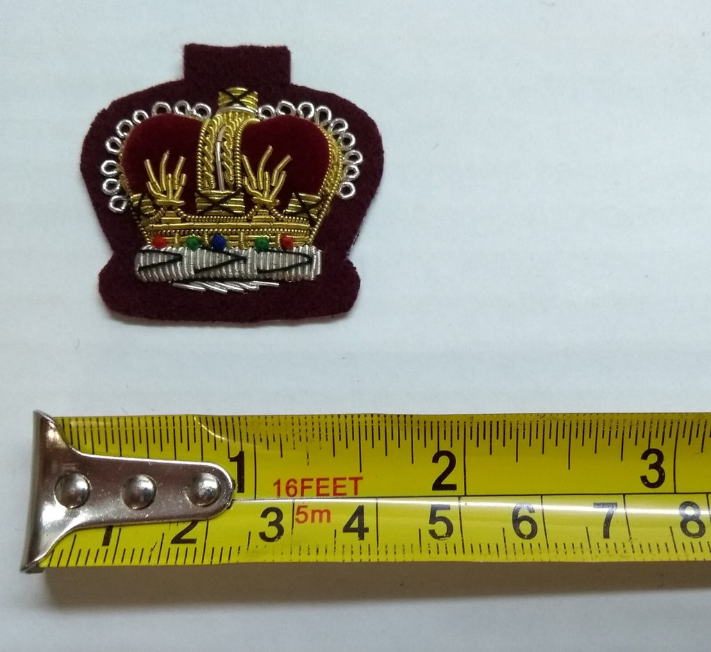 Warrant Officer Crown No1 WO 2 Maroon British Army Hand Embroidered Para Patch