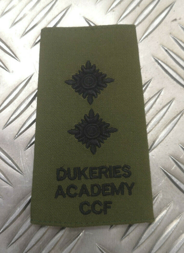 Genuine British OD Green Dukeries Academy CCF Lieutenant Rank Slide