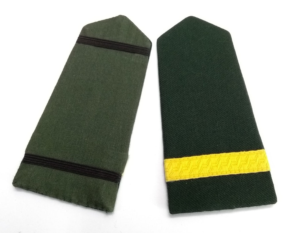 Shoulder Slides Officer Slide On Epaulettes Green With 1 Rank Bar