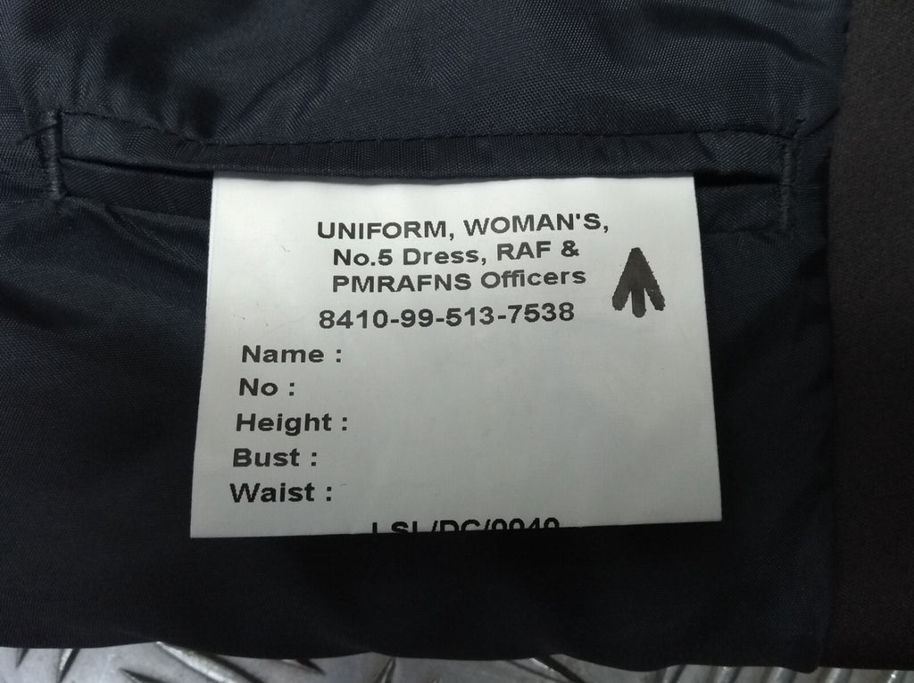 WRAF / RAF Royal Air Force No5 Woman's Jacket Airforce Blue Grey Colour Size 92cm Long