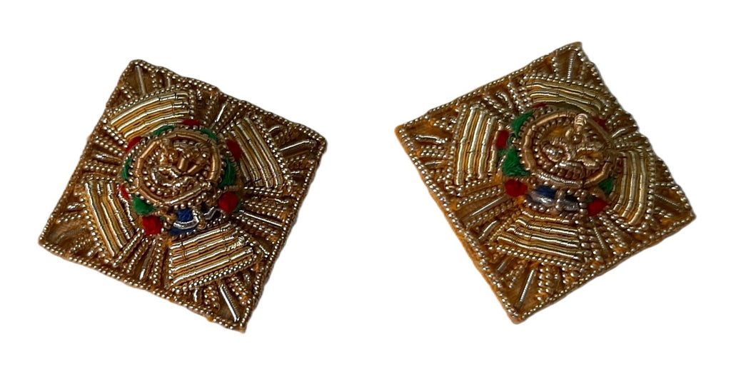 Officer Rank Stars British Army 3/4" (Gold) Hand Embroidered H/E Insignia 1 Pair