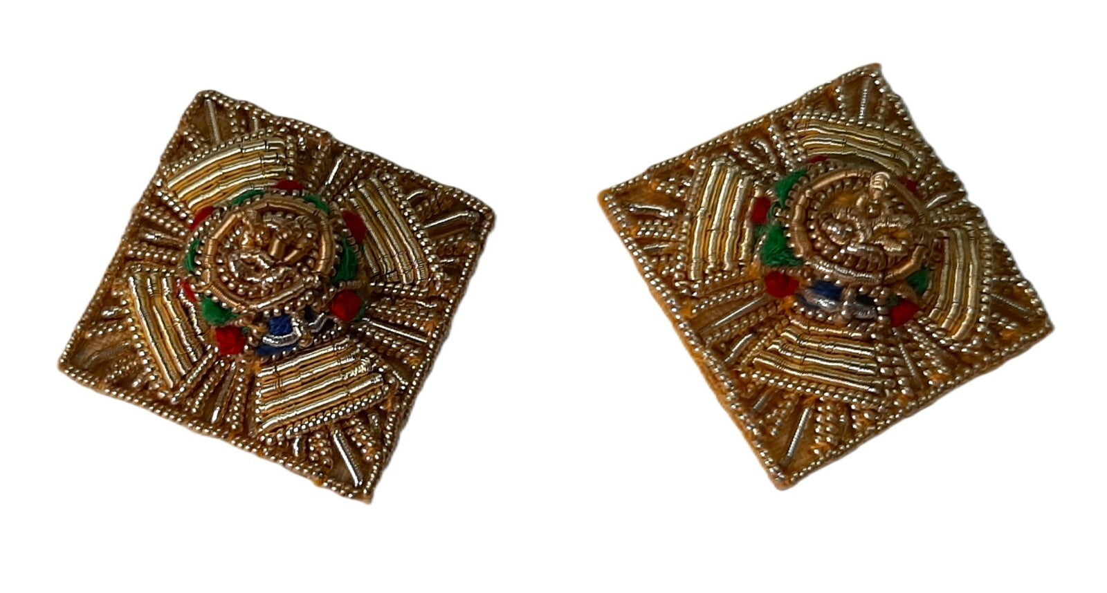 Officer Rank Stars British Army 3/4" (Gold) Hand Embroidered H/E Insignia 1 Pair