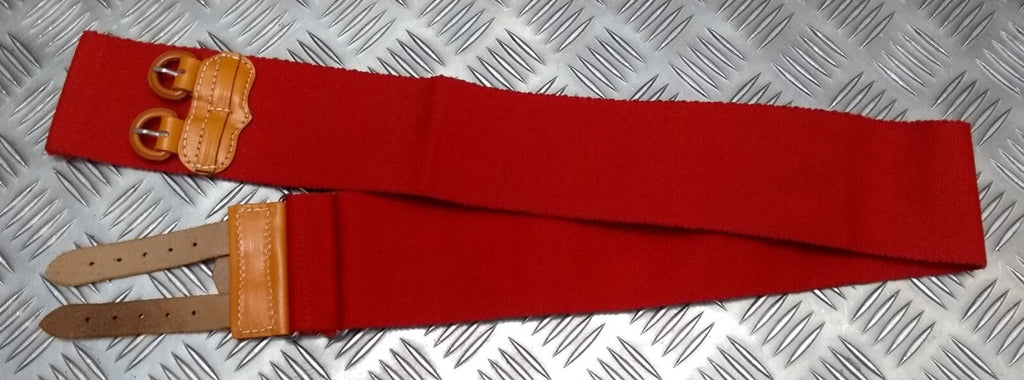 Red Belt Stable Double Tan Leather Strap Buckles For Ceremonial & Parade Duties