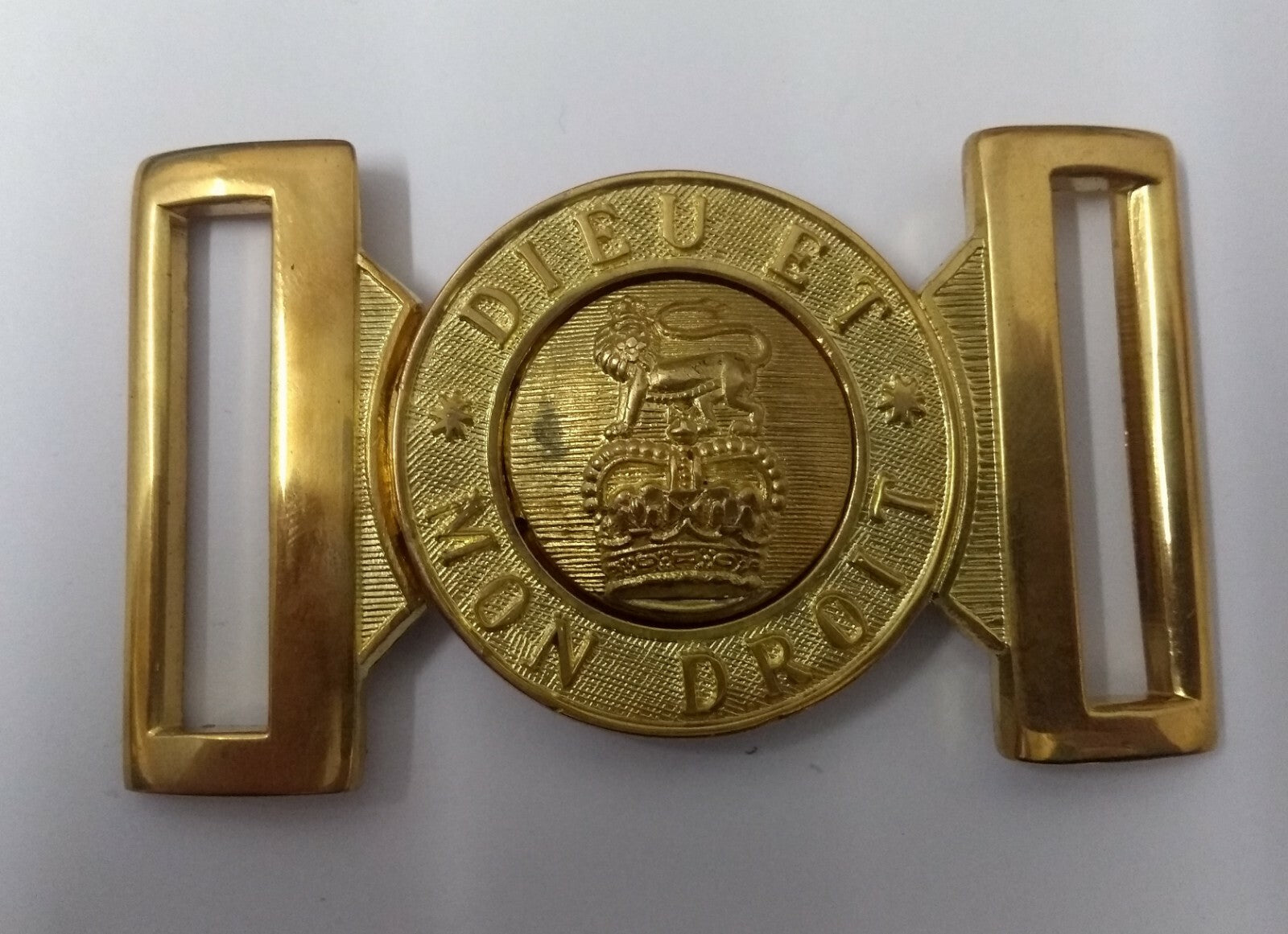 British Ceremonial Belt Buckle With "DIEU ET MON DROIT" Logo - NEW - DEM1N