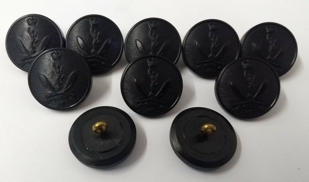 Genuine British Army Queens Gurkha (Signals) Issue Dress Black 40L Buttons - x10