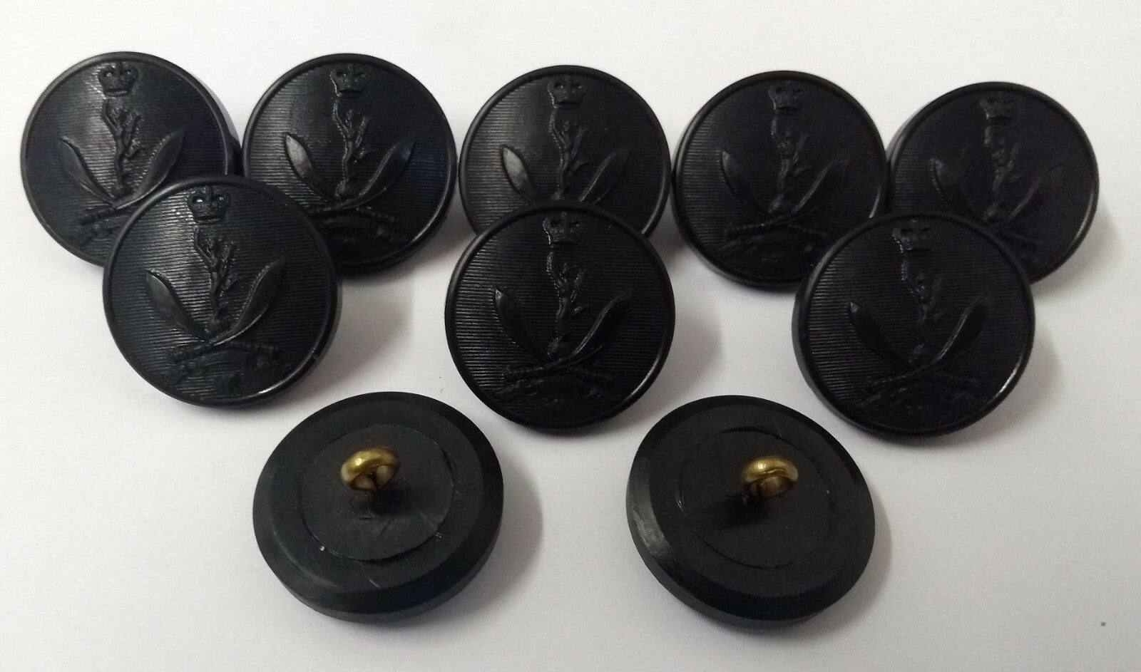 Genuine British Army Queens Gurkha (Signals) Issue Dress Black 40L Buttons - x10