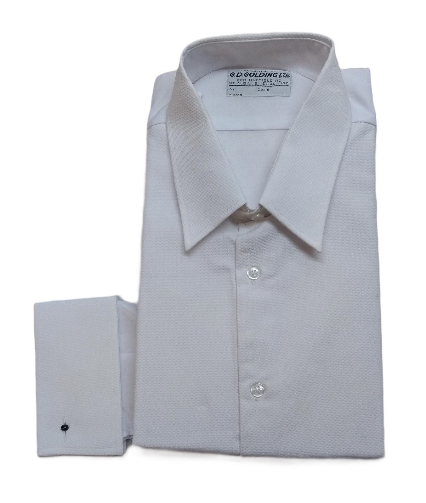 Golding Dress Shirt Mess Long Sleeve White Marcella Front Double Cuff Tall Fit