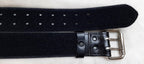 2" Utility Belt Full Grain Lined Leather Nickel Plated Double Prong Buckle