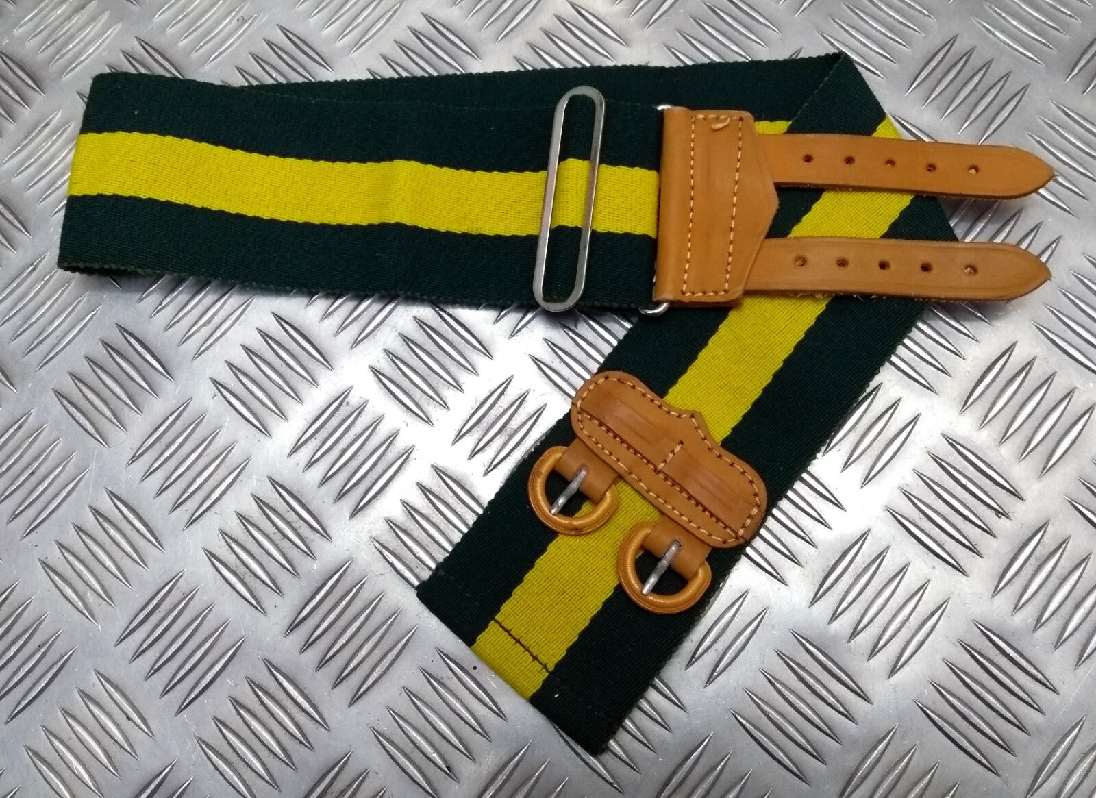 Jamaica 3rd Battalion JDF Two Tone Stable Belt With Double Leather Strap Buckles
