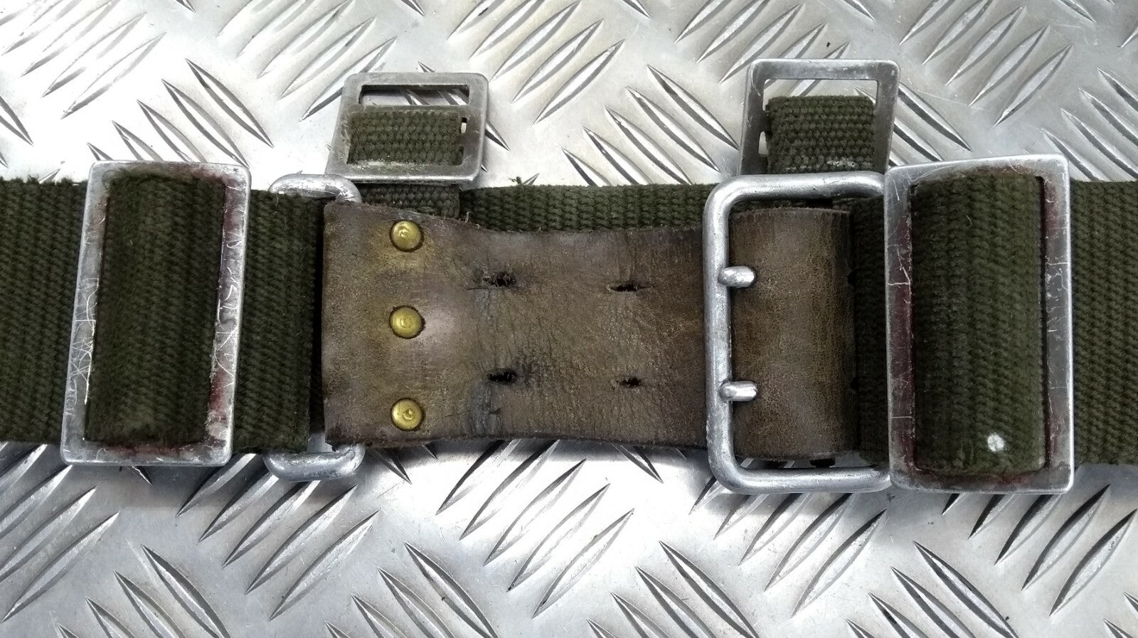 Vintage Belt M39 M40 WWII Type Webbing Load Carrying Leather Canvas Grade 2