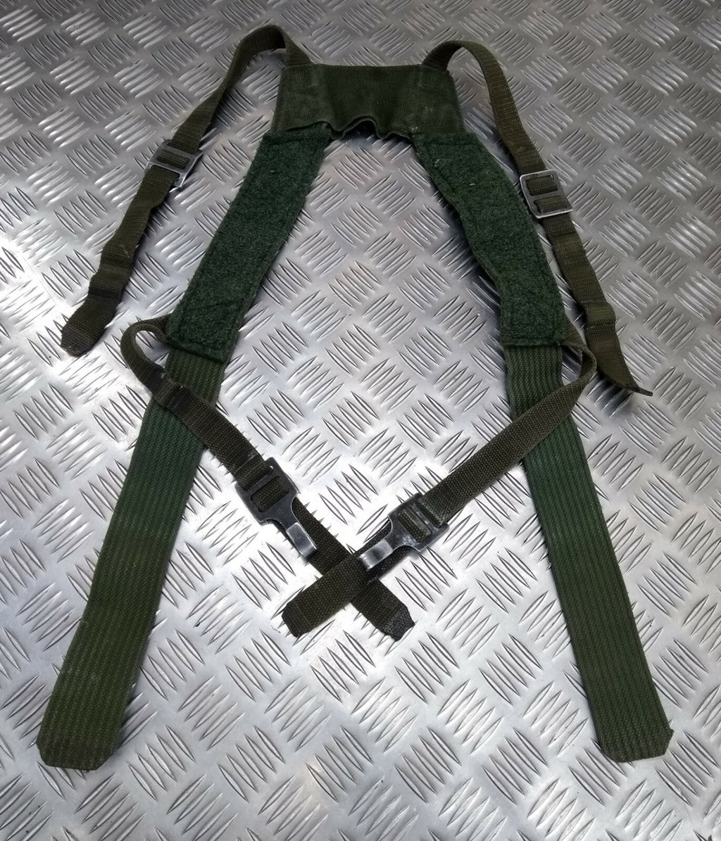 Genuine Vintage Harness Green Web Yoke / Suspender / Braces
