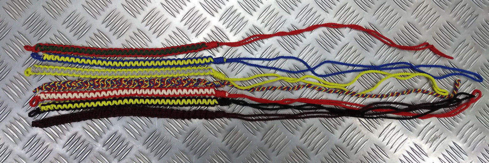 British Army Regiments 3 ply Macramé Cord Ceremonial Lanyards, Rare Set of 7