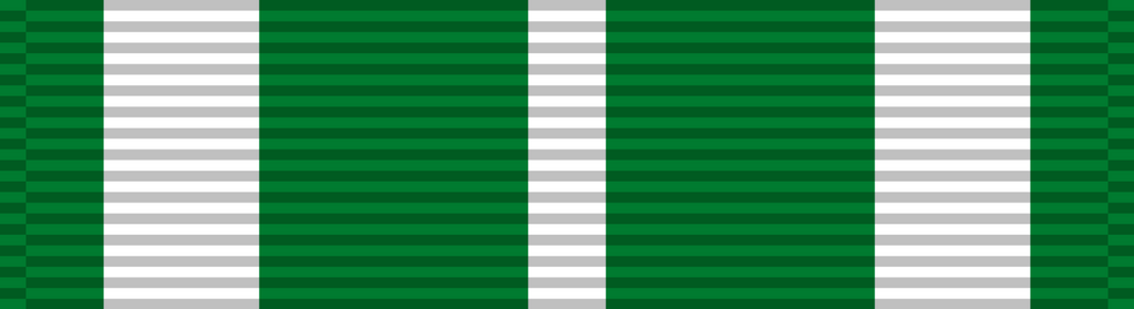 Coast Commendation Medals (CGCM) US Green & White Medal Ribbon on Bar