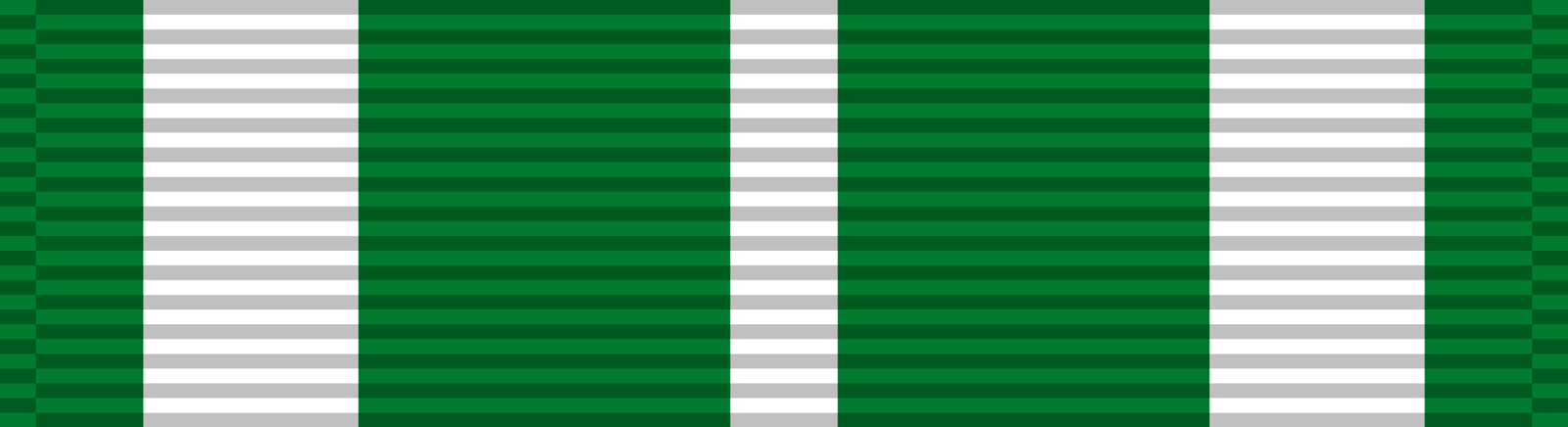 Coast Commendation Medals (CGCM) US Green & White Medal Ribbon on Bar