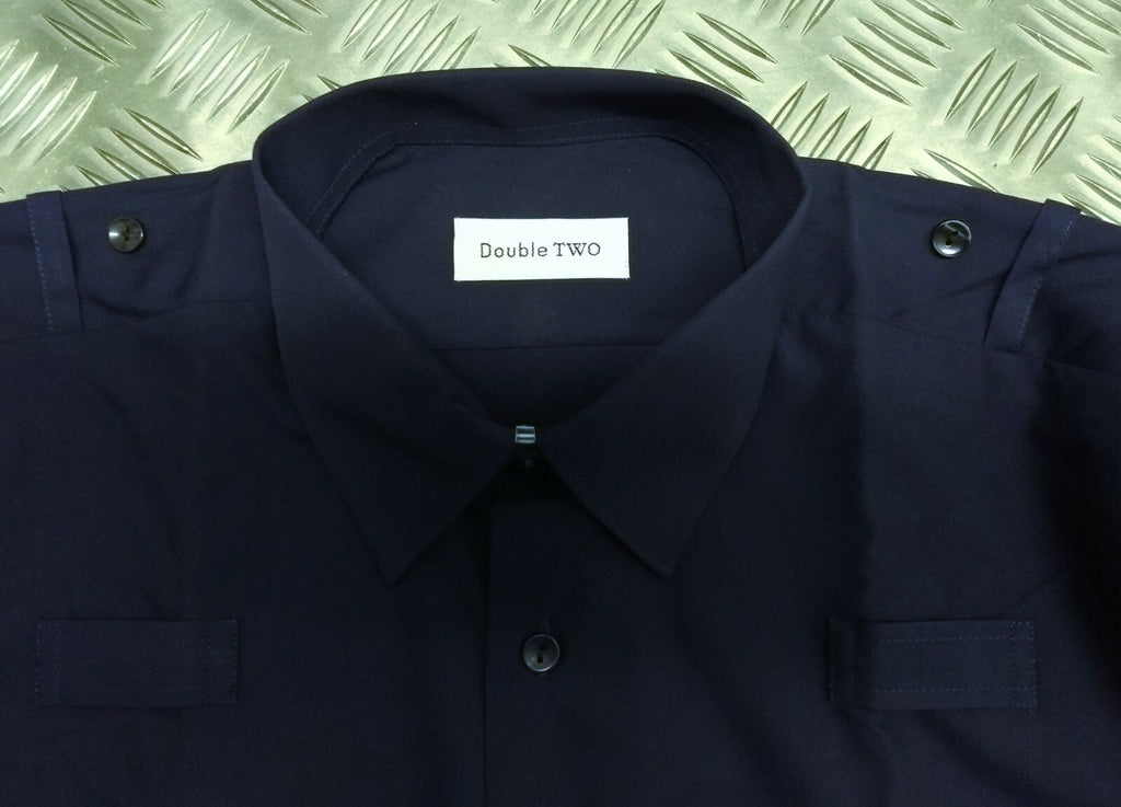 Blue Shirt Long Sleeve Double Two Brand Working Dress Navy Blue NEW