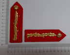 RED Officer's Gorgets British Made Army Pattern with Gold Oakleaf and Buttons