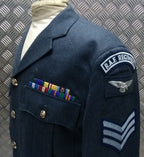 RAF Royal Air Force Jacket Airforce Blue Grey With Badges Size 120cm Long Fit