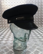 Officers Visor Cap British Made Dress Uniform Peak Cap with Silver ERII Buttons