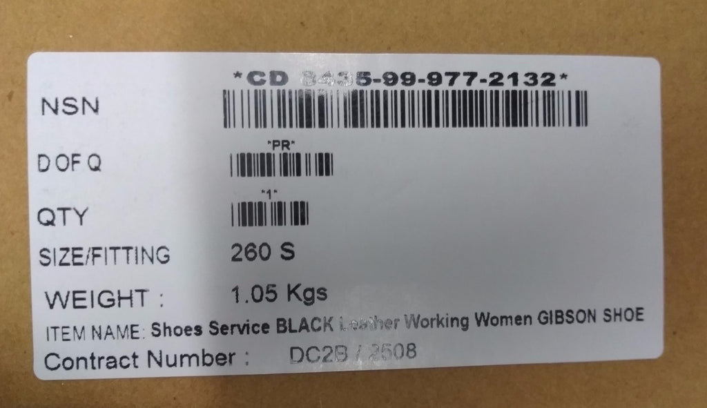 Women's Service Shoes Black Gibson Leather With Leather Soles NEW