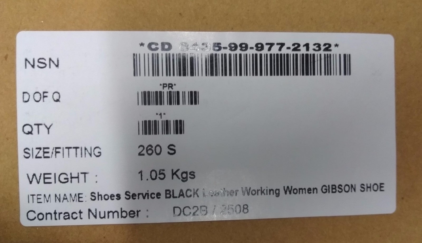 Women's Service Shoes Black Gibson Leather With Leather Soles NEW