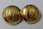 Vintage Irish Harp I V Shank Buttons x 2 ASBT197