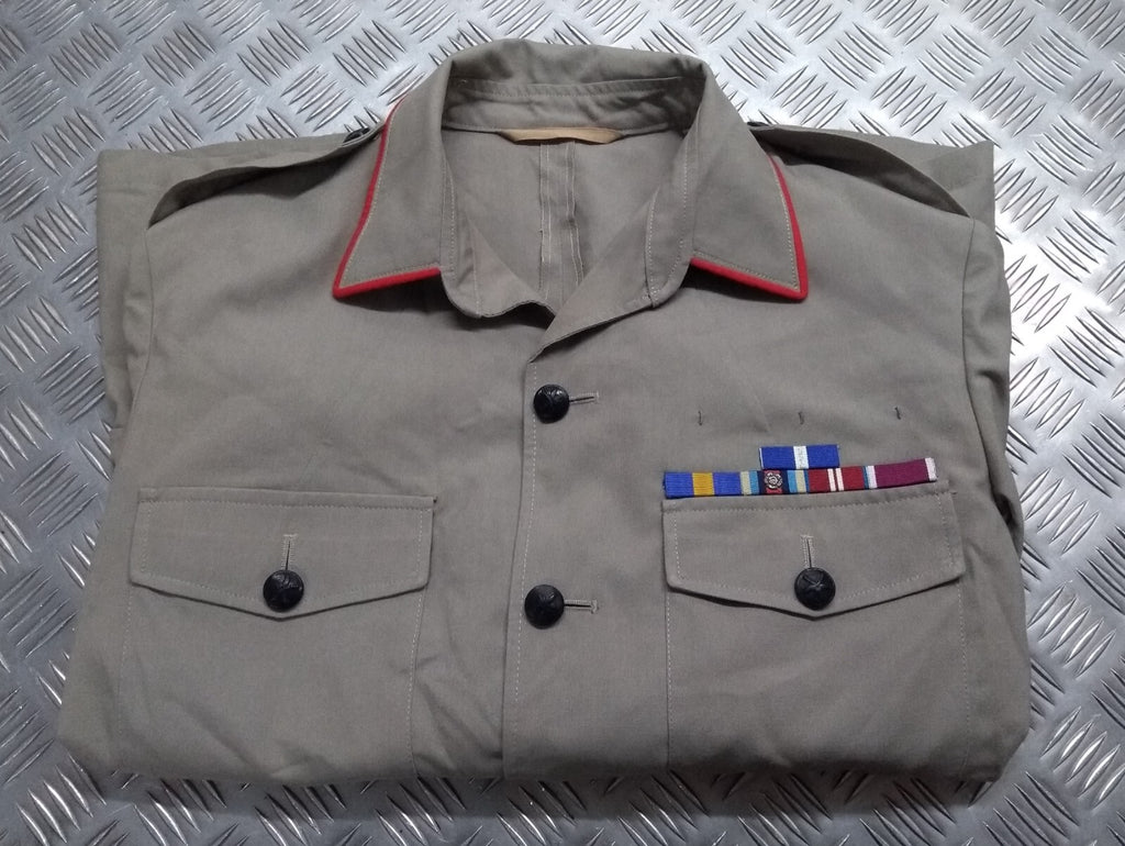 British Army Jacket No6 Gurkha Style Fully Buttoned Braided Crown Badge 3 Bar Chevron Patch