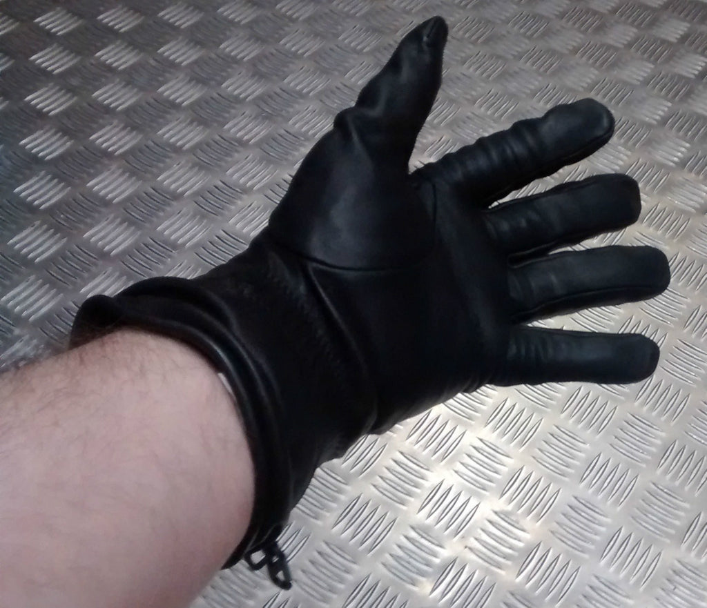 British Black Leather Combat Gloves MK2 MVP Grade 2 Heavy Used