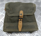 Genuine Vintage French Canvas Utility or Ammunitions Side Bag Carrier