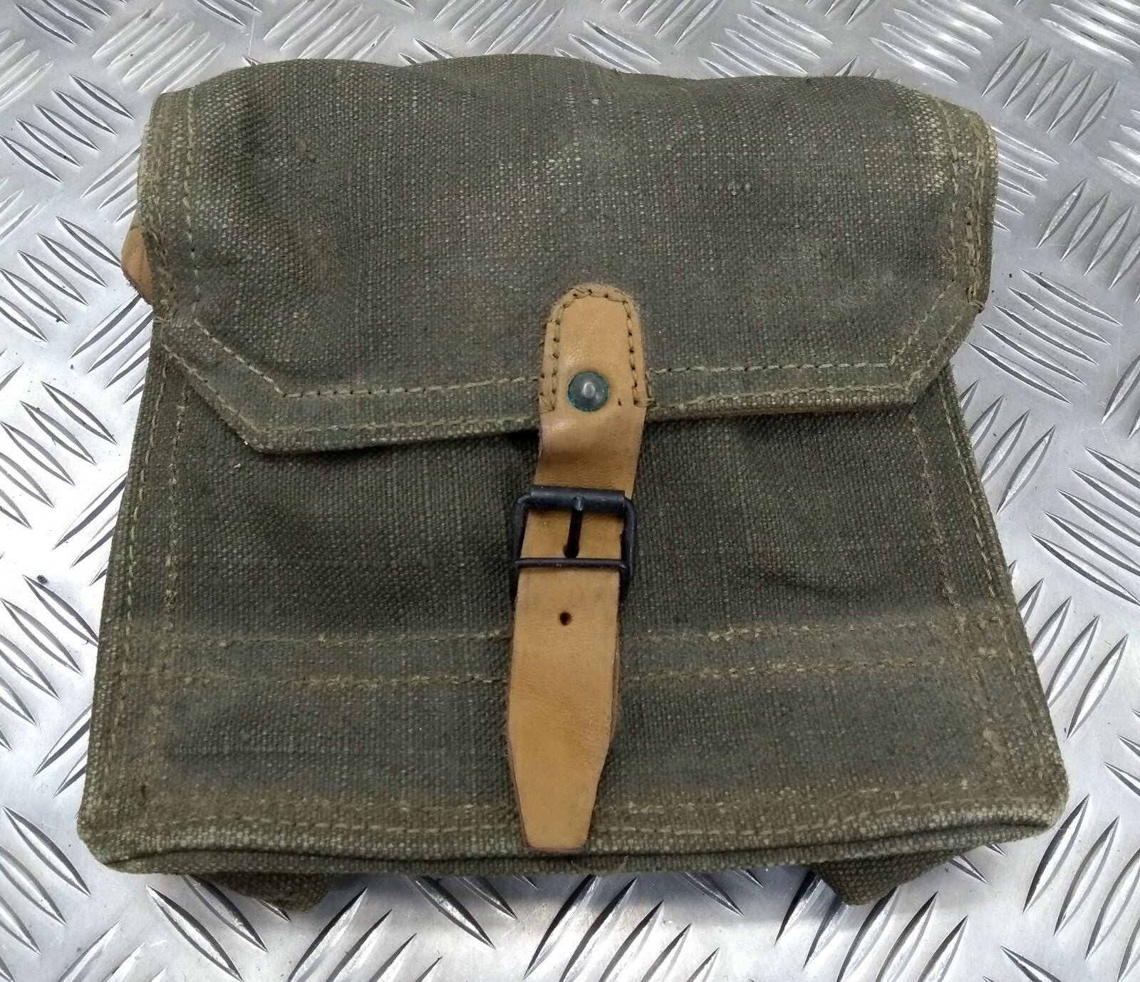 Genuine Vintage French Canvas Utility or Ammunitions Side Bag Carrier