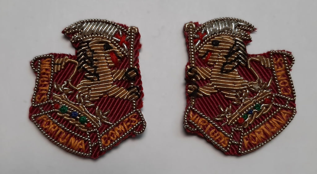 The West Riding British Army Hand Embroidered Insignia Collar / Lapel Badges NOS