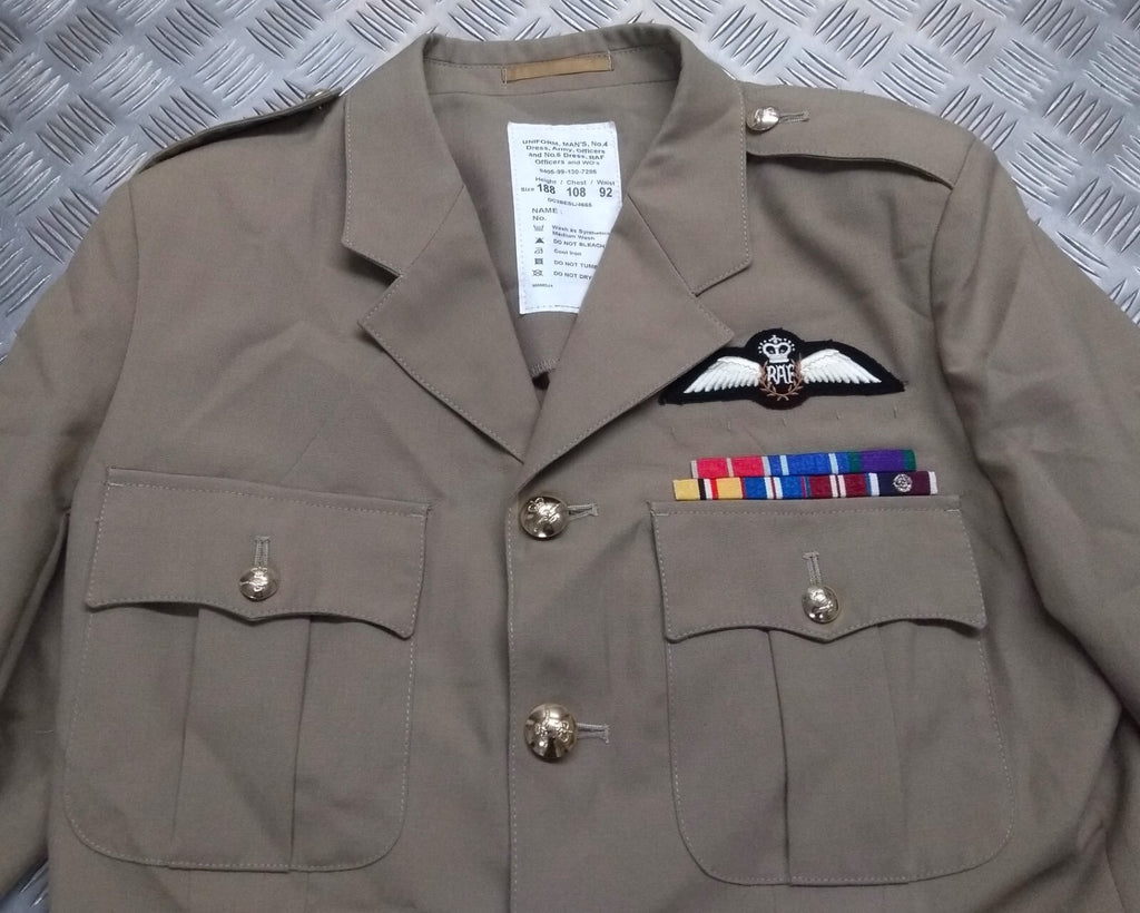 British Army No4 & No6 Jacket With Cloth Belt & Patches Lightweight Safari 188/108cm