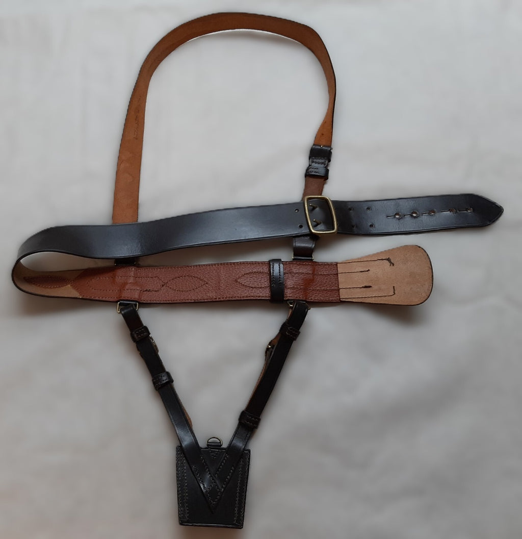 Sam Browne Leather Waist Belt British Complete with Frog Size 4