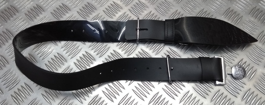 Issue Belt Parade PVC Black Vinyl With "DIEU ET MON DROIT" Buckle